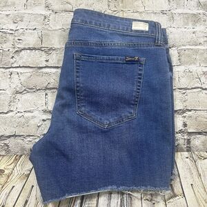 Seven7 Shorts Womens 14 Blue Dark Wash Weekend Casual‎ Mid Rise Denim